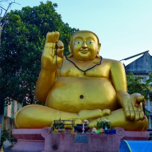 Huge Buddha in front of Wat Mung Muang in Chiang Rai